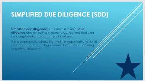 SDD - Simplified Due Diligence