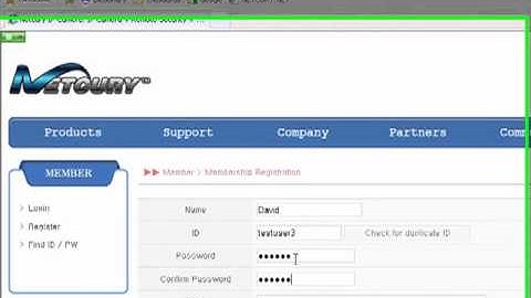 NETCURY IP Camera  VIDEO TUTORIALS - Membership Registration