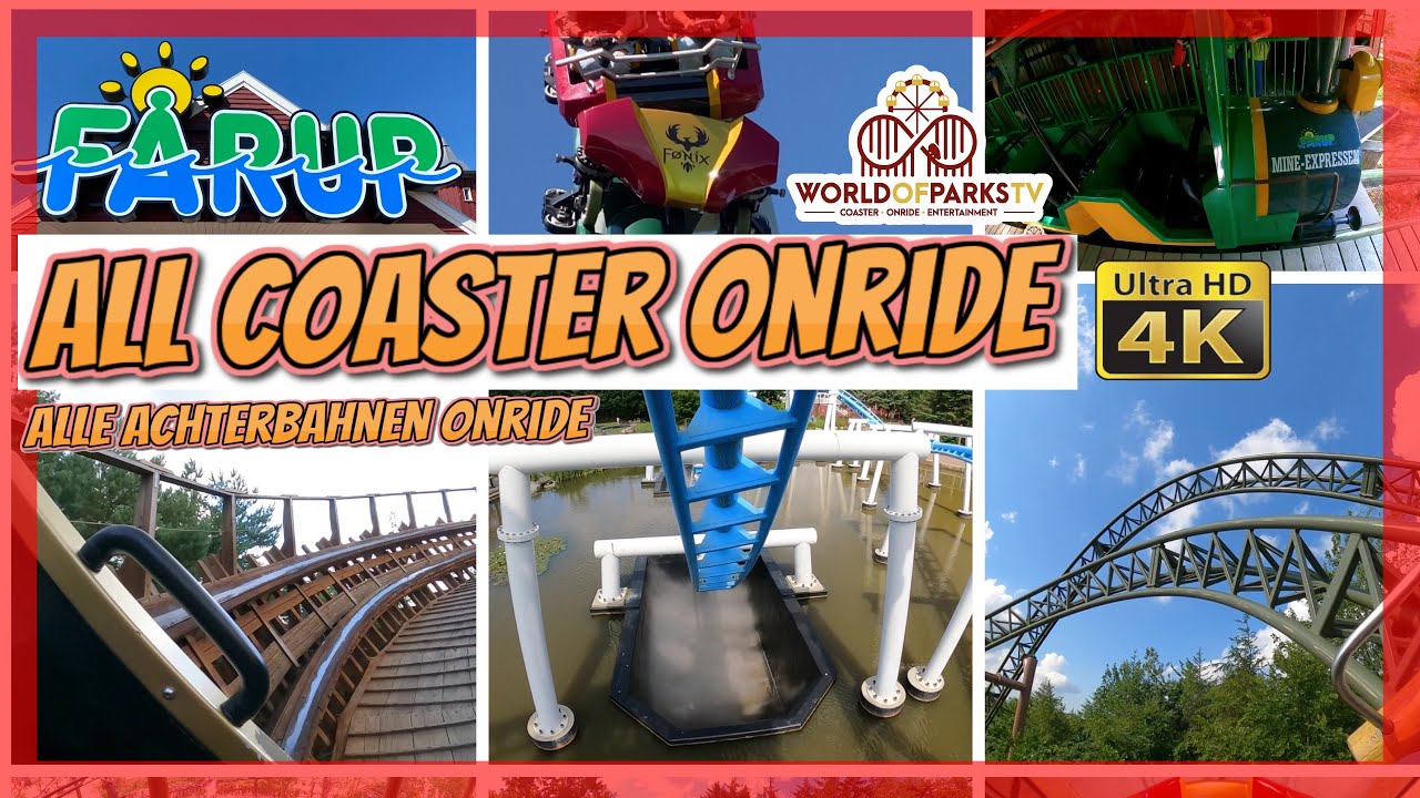 Fårup Sommerland - All Rollercoasters (Onride POV) Farup Sommerland Alle Achterbahnen – rutsjebaner