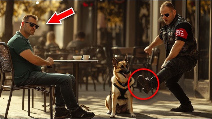 Biker kicks blind man's German shepherd as a joke, not knowing the dog is a K9  dog - YouTube