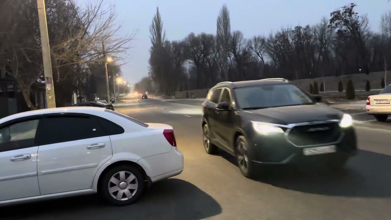 Тараз(Джамбул)Вечерний обзор города в районе Толеби, Байзак батыра, Электрическая, ТЦ. Mart. 