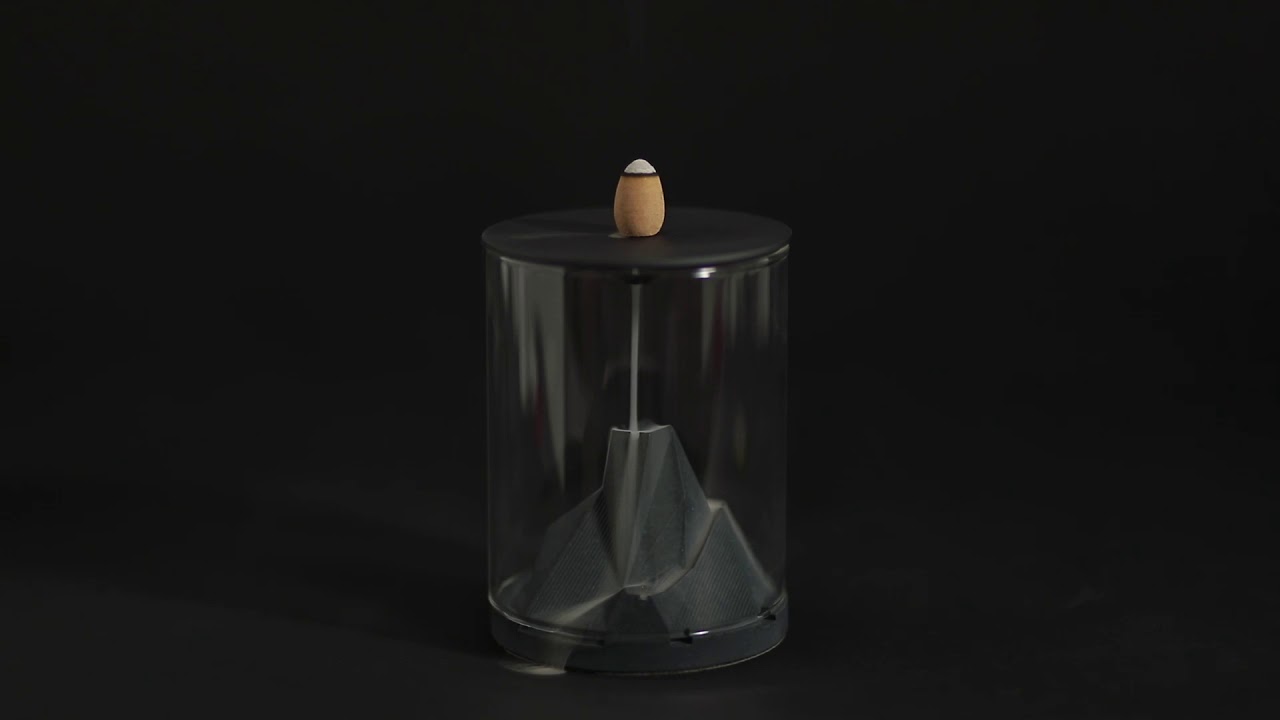 Kin Objects Caldera Terrarium Modern Concrete Backflow Incense Burner  - Angle 1