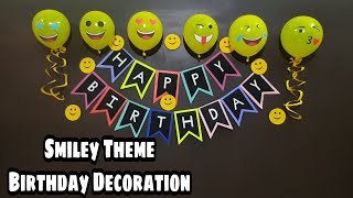 Smiley Theme Birthday Backdrop | Easy Birthday Decoration Ideas At Home | DIY Smiley Themed Birthday screenshot 1