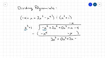 Polynomial Long Division Quartic by Cubic