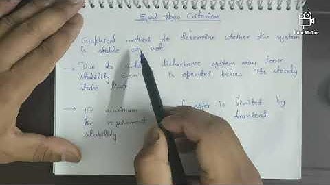 Equal Area Criterion Part 1, Power system Stability