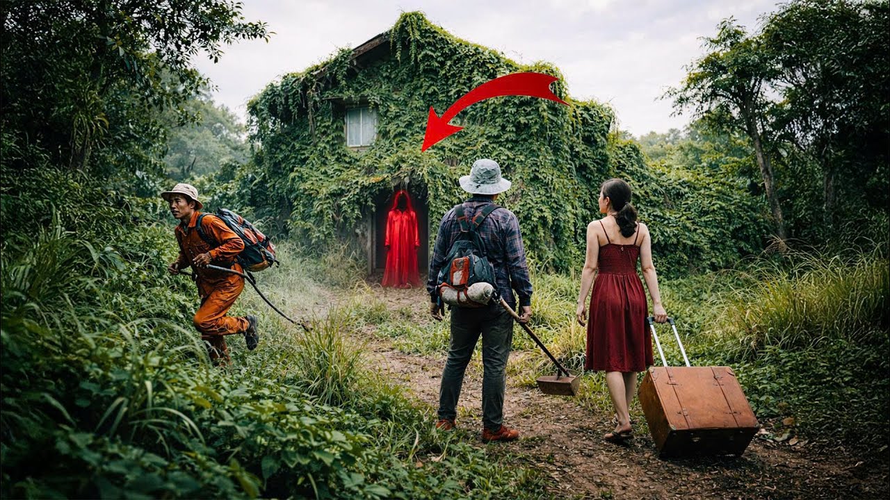 Time-Lapse: We Cleared an Abandoned House… A Red-Dressed Ghost Appeared at the Door 😱👻