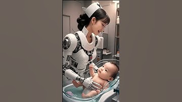 Robot Nurse Welcomes Newborn in Futuristic Healthcare Breakthrough #robot #robotcare #youtubeshorts