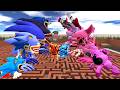 RESCUE SONIC BABY AND A BATTLE WITH PIGGY ERUPTS IN THE GREAT MAZE In Garry's Mod!