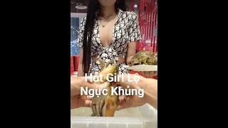 Hot Girl Lộ Hàng Khủng Khi Đi Ăn