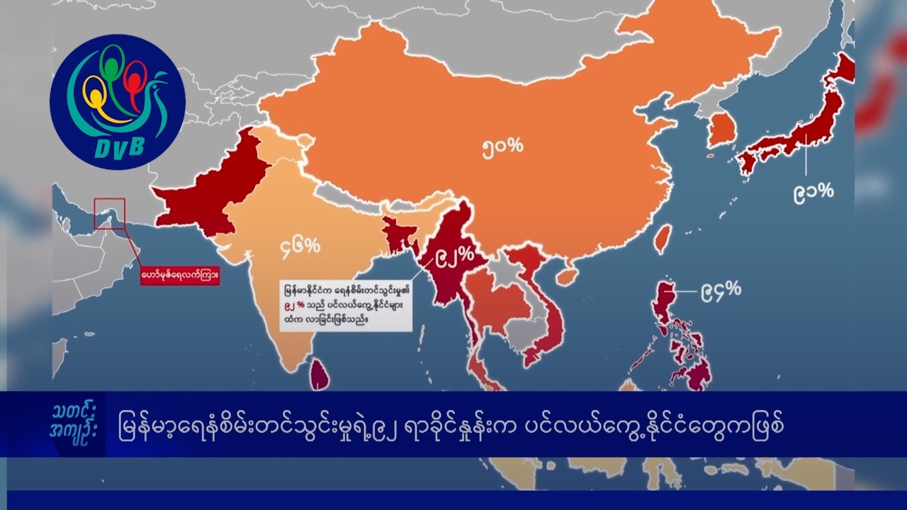 မြန်မာ့ရေနံစိမ်းတင်သွင်းမှုရဲ့၉၂ ရာခိုင်နှုန်းက ပင်လယ်ကွေ့နိုင်ငံတွေကဖြစ်- DVB News