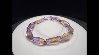 Gelang Batu Crystal Ametrine Cutting Amethyst Citrine Quartz Bolivia Super 8,4x 10mm F1386