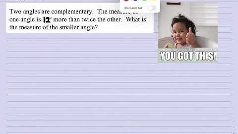 Complementary Angles Word Problem