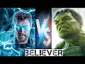 Thor vs Hulk | The Fighting Scene | Believer song