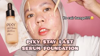 PIXY STAY LAST SERUM FOUNDATION Review & Wear Test Shade 01 Yang Paling Terang | Maria Dewie