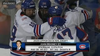 LJ Mooney Drafted in 4th Round (113th Overall) by Montreal Canadiens in 2025 NHL Draft