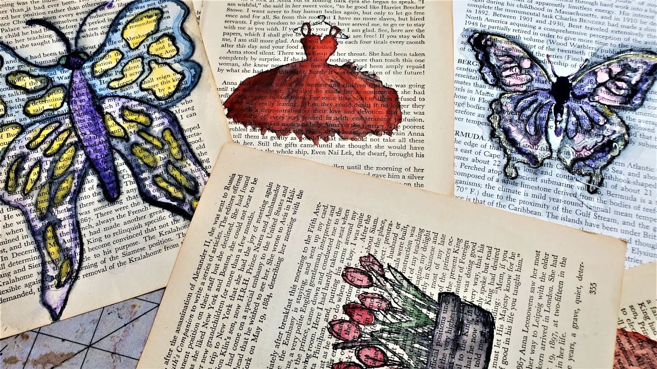 Junk Journal Using Up Book Pages Ep71 How To Paint On Book Pages For The Un- Artist The Paper Outpost - Youtube