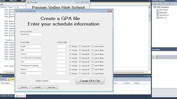 PVHS GPA Calculator (Visual Basic)