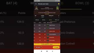 SNP vs JT Cric Whiz fantasy Team screenshot 2