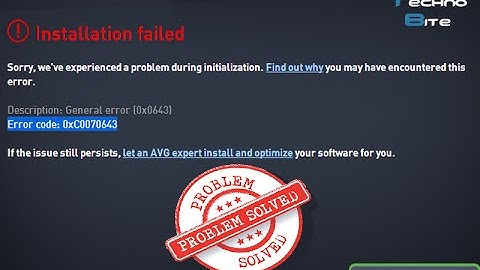 How To Solve AVG Error 0xC0070643
