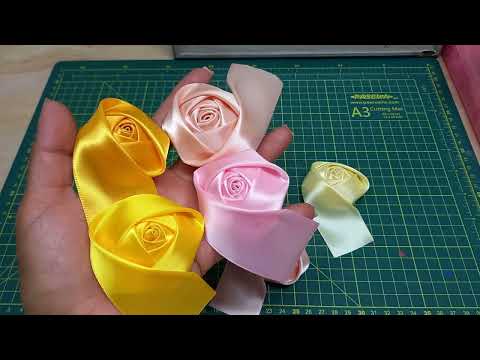 Rosebud satin ribbon/ rosebud flower