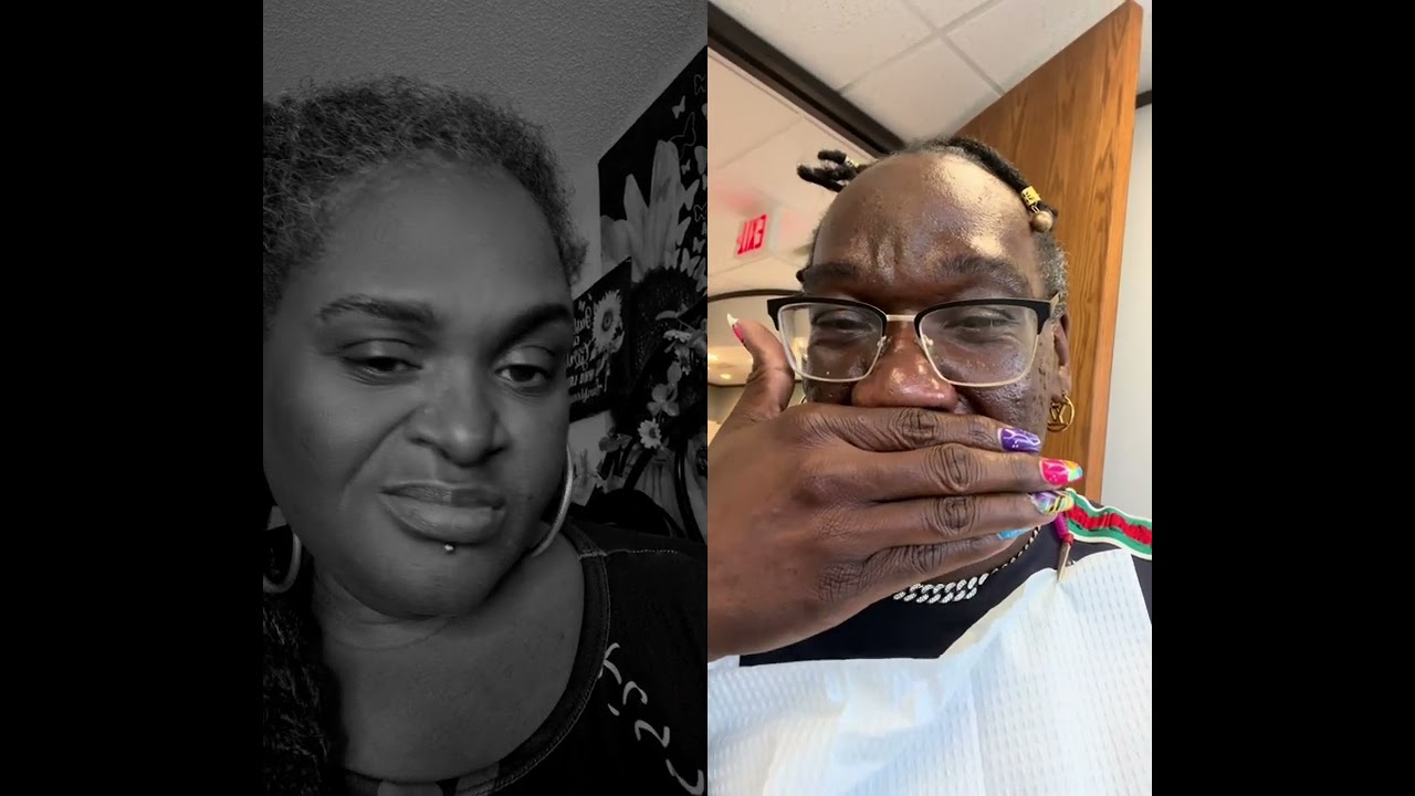 JOE-NETTA SHOWING OFF HIS NEW TEETH 