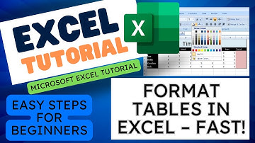 MS Excel Basics Tutorial - Format A Table In Excel