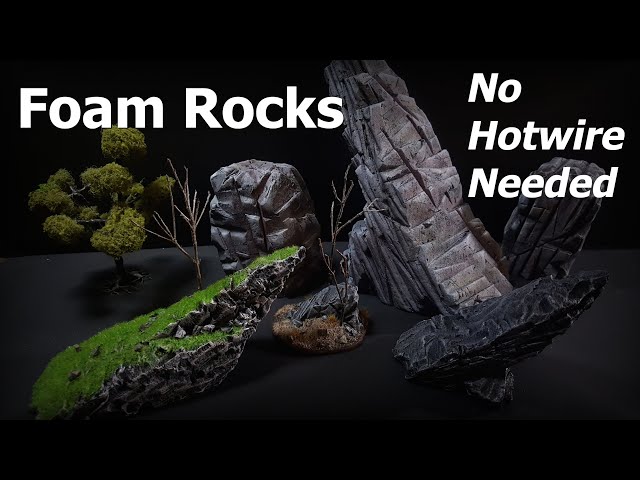 How to Make Foam Rocks for Wargaming Terrain without a Hotwire Foam Cutter  - Easy Tabletop Terrain 
