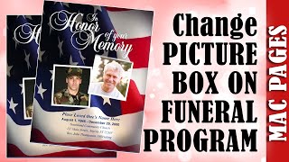 Change the Front Cover Photo Box Shape Apple Pages - Funeral Program Template