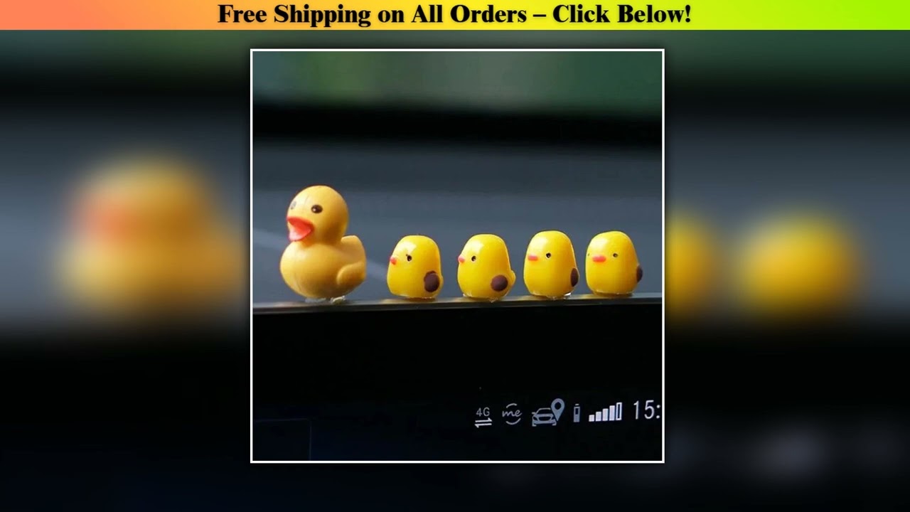 Car Mounted Mini Ornament Cute Small Yellow Duck Center Console Rearview Mirror Car Decoration