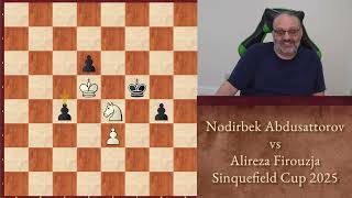 Thumbnail for Five Minutes with Ben: Nodirbek Abdusattorov vs Alireza Firouzja, Sinquefield Cup 2025