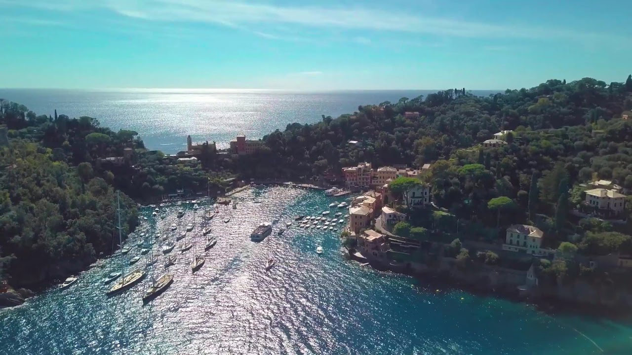 Beautiful Aerial Shot of Portofino in the Italian Riviera