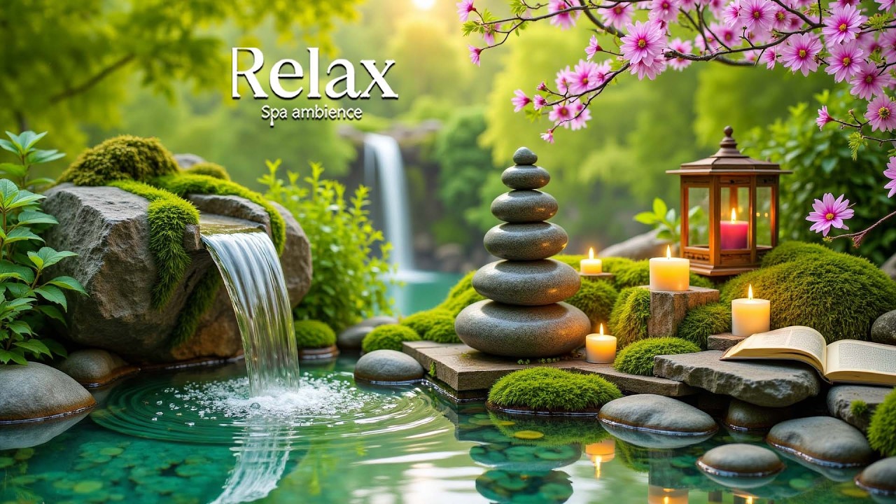 Расслабляющая музыка для оздоровления + звуки воды 🌿 Снимает стресс, успокаивает тревогу и депресси