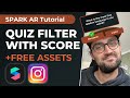 Quiz filter with score  spark ar studio tutorial   free assets arblock  figma file