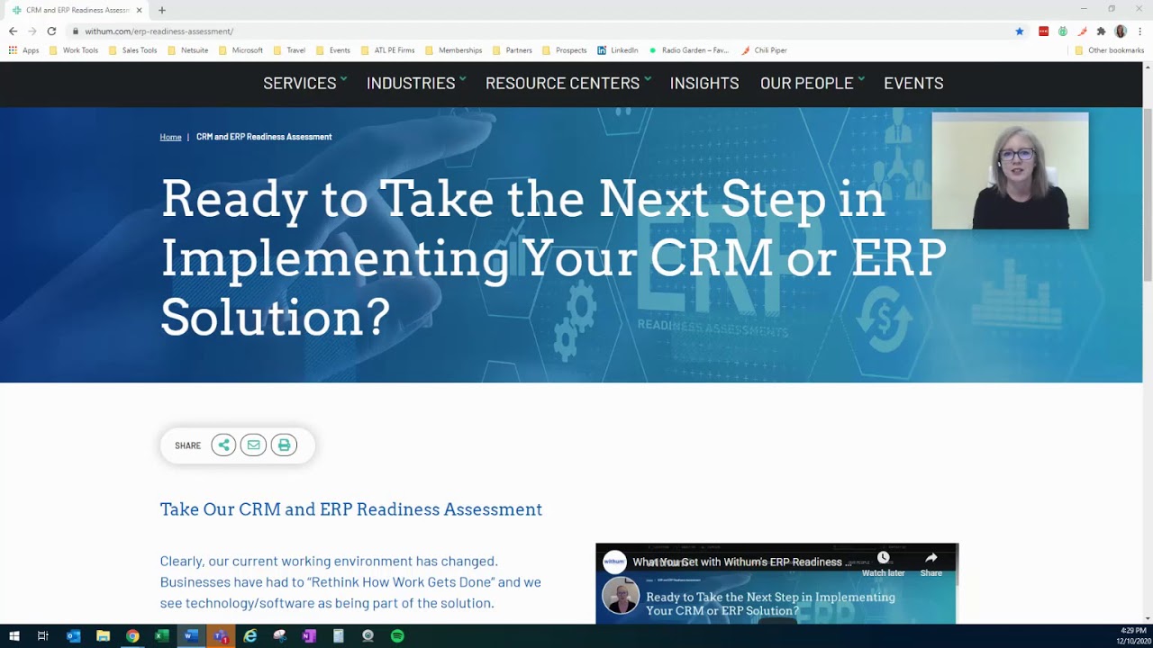 Withum's ERP Readiness Assessment Tool