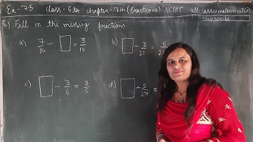 Q4 ex7.5|fill in the missing fractions | class6th chapter7"fractions"ncert math Solution by raveena