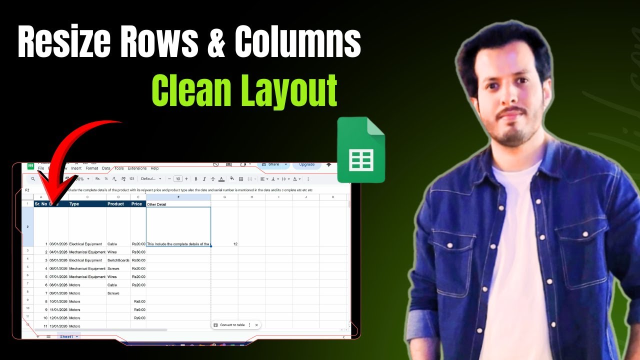 How to Resize Cells, Columns & Rows With Formatting in Google Sheets ...