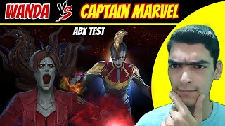 Zombie Scarlet Witch Vs Captain Marvel New Uniform In Abx Test Marvel Future Fight