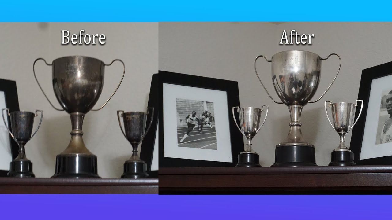 Cleaning my silver cups.