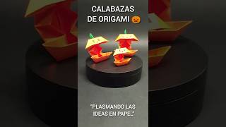 CALABAZAS DE ORIGAMI 🎃 | HALLOWEEN | #origami #halloween #calabazasdeterror #shorts #origamifacil
