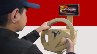 Celebrity How to make gaming steering wheel with cardboard - Amazing Science project Wealth