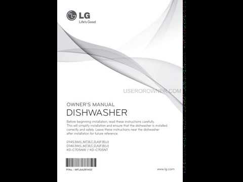 LG D1453WF Inverter Direct Drive Dishwasher Manual - YouTube