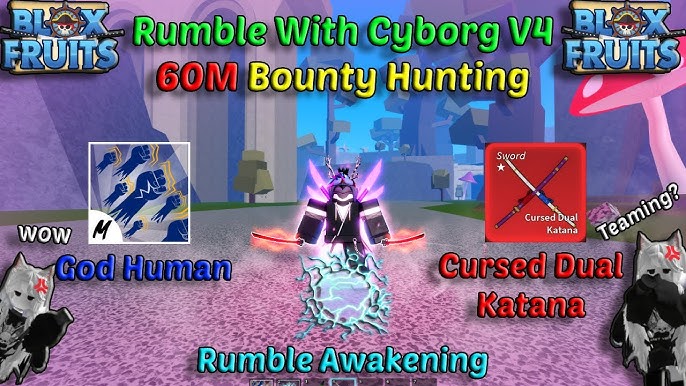 Highlights 30M Rumble V2 + God Human + CDK (Blox Fruits Bounty Hunting) No  Counter Build 