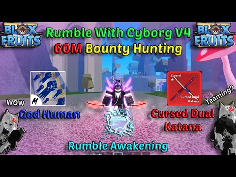 60M Bounty Pirates  God Human + CDK/Dark Blade + Portal/Rumble Combo (Blox  Fruits Bounty Hunting) 