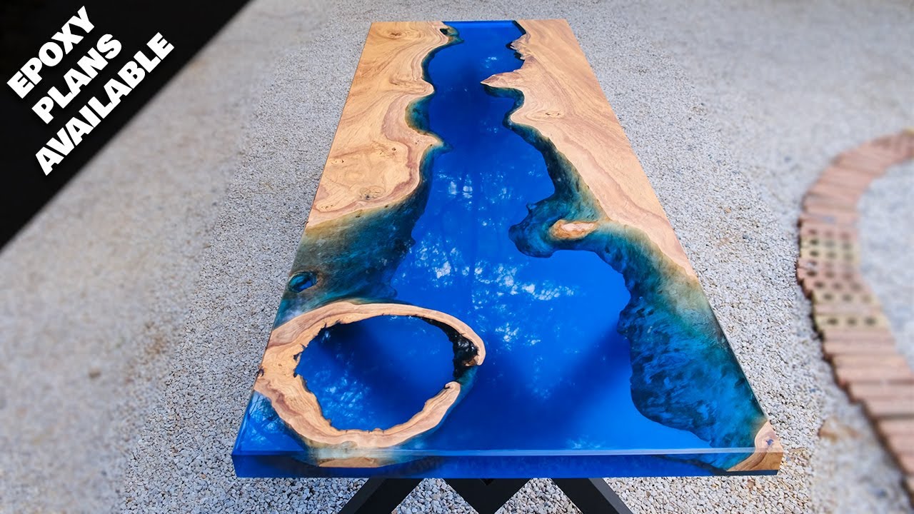 ⁣Building The ULTIMATE Blue Epoxy Table