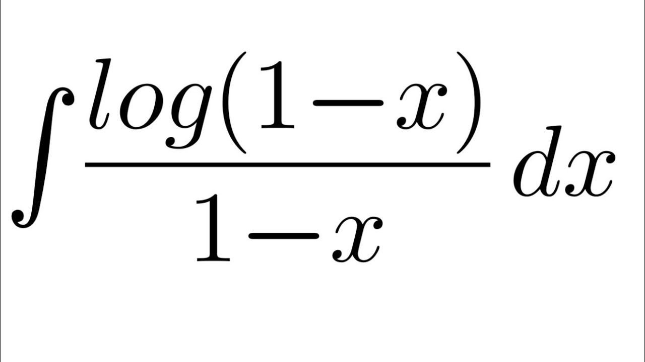 ∫ log(1x)/(1x) dx shorts integration logarithms differentiation YouTube