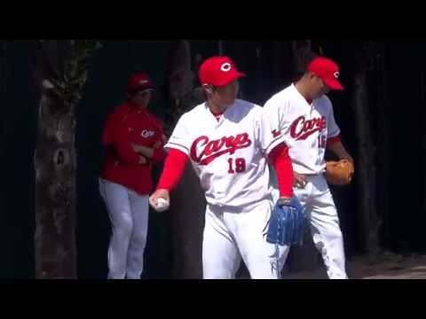 沖縄キャンプ広島黒田初ブルペン