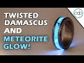 Making a METEORITE GLOW ring with Damascus Steel!