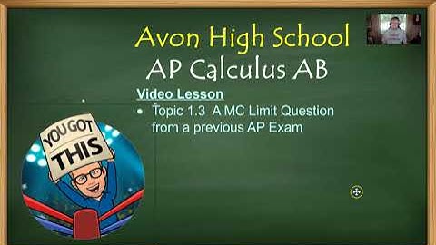 Avon High School - AP Calculus AB - Topic 1.3 - 2014 MCQ 5