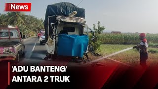 2 Truk Adu Banteng di Kulon Progo, Sopir Sempat Terjepit Kabin