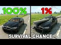 BeamNG.drive Survival Chance Test (With Dummies) | Realistic Crashes #1